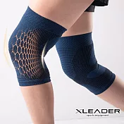 【Leader X】 台灣製 防護升級鋅石墨烯護膝 登山 運動 健身 一雙入 (四色任選) 黑藍