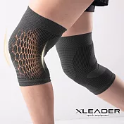【Leader X】 台灣製 防護升級鋅石墨烯護膝 登山 運動 健身 一雙入 (四色任選)  黑灰