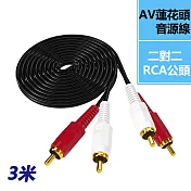 RCA二對二音源線紅白蓮花頭連接線AV影音電腦音響箱音源線(RC-22)-3米