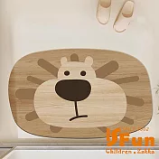 【iSFun】動物大臉 吸水珪藻土軟地墊50x80cm/木紋獅子 木紋獅子