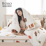 《BUHO》極柔暖法蘭絨雙人床包三件組 《雪町聖日》