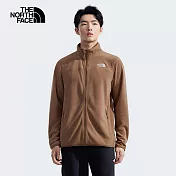 The North Face M 100 GLACIER FULL ZIP - AP 男刷毛外套-NF0A8AYK6IH 3XL 棕色