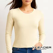 【Leader X】極暖蓄熱鋅石墨烯發熱衣 (四色任選) 米色