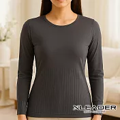 【Leader X】極暖蓄熱鋅石墨烯發熱衣 (四色任選) 灰色