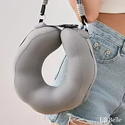 義大利La Belle《波波甜甜圈》頸枕-2入3色任選(杏色/紫色/灰色) 加贈秒收購物袋 灰色2入