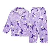 【ONEDER 旺達】三麗鷗酷洛米女款長袖套裝 KUROMI家居服睡衣 珊瑚絨居家套裝- XL  KU-NB01