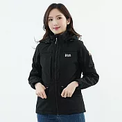 【遊遍天下】女款GlobeTex防水防風保暖刷毛軟殼外套(GJ23050) 3XL 曜岩黑
