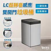 LC 不鏽鋼感應雙開垃圾桶 21L 自動鋪袋  香檳銀
