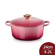 Le Creuset 典藏圓形鑄鐵鍋 24cm 4.2L  法國製 湯鍋 燉鍋 (電磁爐 IH爐可用) 野莓金