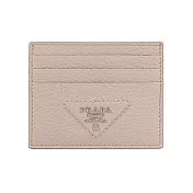 PRADA 縫線三角Logo 6卡名片夾/卡片夾 (荷花粉)