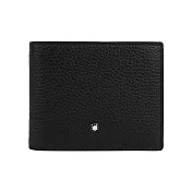 MONT BLANC 粒面牛皮對開6卡短夾 (黑色)