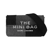 MARC JACOBS The Denim 棉質牛仔迷你翻蓋包 (黑色)