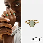 AEC PARIS 巴黎品牌 橢圓切割東菱玉戒指 幸運白鑽戒指 THIN RING THANATOS 54