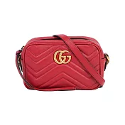 GUCCI Marmont mini款方型側背鍊包_展示品 (紅色)
