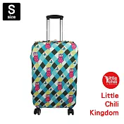 LittleChili行李箱套551-格紋貓頭鷹綠 S