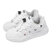 Fila 休閒鞋 Salute 女鞋 白 抽繩 拼接 斐樂 運動鞋 5C936Z110 23.5cm WHITE