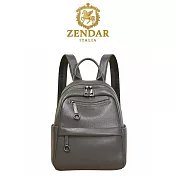 【ZENDAR】台灣總代理 限量1折 頂級超柔軟小牛皮後背包 伊雷妮系列 全新專櫃展示品(鐵灰色)