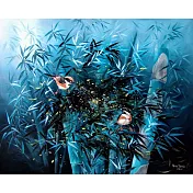 【玲廊滿藝】曾啟文-台灣之美系列-螢火蟲與紅頭山雀的對話91x116.5cm