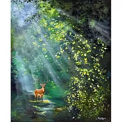 【玲廊滿藝】曾啟文-閃耀晨霧 福鹿迎春60x50cm