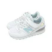 New Balance NB 休閒鞋 996 Wide 大童 中童 寬楦 白 灰 復古 麂皮 魔鬼氈 運動鞋 YV996PE3-W 21cm WHITE/GREY