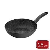 《GHIDINI》石紋不沾平底鍋 - 黑28cm