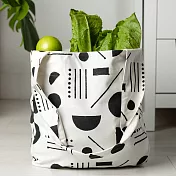 《danica》Block print純棉托特包 - 點線圓