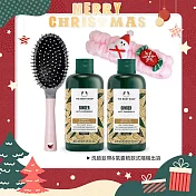 THE BODY SHOP 薑根鏗活調理洗髮精雙入聖誕限量組[(400ml)X2+聖誕洗臉髮帶+氣囊梳]-國際航空版