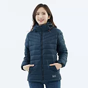 【遊遍天下】女款顯瘦中長版防潑水防風保暖羽絨外套(GJ22052) 2XL 丈青