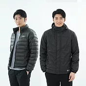 【遊遍天下】男款長版二件式防水防風外套羽絨外套(GJ25015) M 黑灰