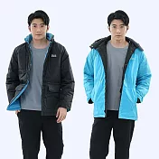 【遊遍天下】 男款GlobeTex防水防風雙面穿羽絨外套 GJ23013 L 黑色