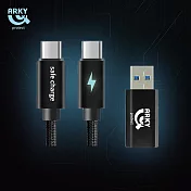 ARKY SafeCharge 防駭雙寶 USB-C to A 防駭轉接頭 + Type-C 防駭充電線 (60W快充)