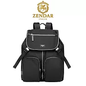 【ZENDAR】台灣總代理 限量3折 頂級高彈性防潑水休閒後背包 瓦倫系列 全新專櫃展示品(黑色 女包)