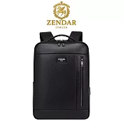 【ZENDAR】台灣總代理 限量1折 頂級小牛皮商務休閒電腦後背包 愛德華系列 全新專櫃展示品(黑色 男包)
