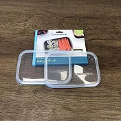 美國優康 U-Konserve 長形防漏鉑金級矽膠保鮮盒蓋 750ml_透明兩入組_UKL004-1