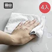 【日本霜山】超細纖維極吸水無痕廚房抹布-4條入- 白
