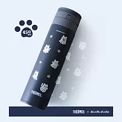【THERMOS膳魔師】靈魂喵喵 保溫瓶450ml_貓掌魂(JNS-454DDS-DGY)