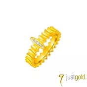 【Just Gold 鎮金店】弦光 黃金戒指 港圍 9  金色