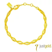 【Just Gold 鎮金店】稜變· 極光 AURA  黃金手鍊