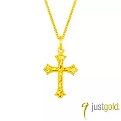 【Just Gold 鎮金店】榮耀十字 黃金吊墜-不含鍊(網路限定)