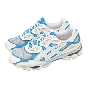 Asics 休閒鞋 GEL-NYC 男鞋 白 藍 緩衝 亞瑟膠 復古 千禧跑鞋 亞瑟士 1203A281100