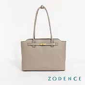ZODENCE TRUDA進口真皮商務肩背包  淺灰色