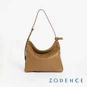 ZODENCE MURIEL植鞣真皮極簡個性HOBO肩背包  卡其色
