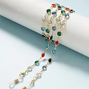 seoul show首爾秀 六色彩鑽兩用口罩掛繩鏈墨鏡平光眼鏡鍊老花近視防丟鍊  金色