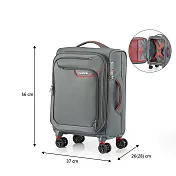 American Tourister - 美國旅行者 APPLITE 4E 前開式上掀式20吋行李箱布箱 灰紅