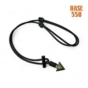 BASE 550 不鏽鋼求生頸鍊/黑色傘繩-黑色細繩(台灣製造 )