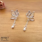 優雅蝴蝶流蘇S999純銀耳環(垂墜耳環.聖誕禮物)