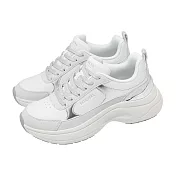 Skechers 休閒鞋 Hazel 2 女鞋 白 銀 厚底 皮革 緩震 健走鞋 177447WHT