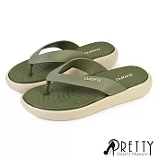 【Pretty】男 拖鞋 夾腳拖鞋 防水拖鞋 輕量 厚底 居家 EU41 綠色
