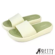 【Pretty】女 拖鞋 防水拖鞋 厚底 輕量 居家 EU36 綠色