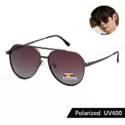 【SUNS】時尚飛行員偏光墨鏡 Polarized太陽眼鏡 中性駕駛墨鏡 彈簧鏡腳 防眩光 抗UV400 S952 茶框漸層茶